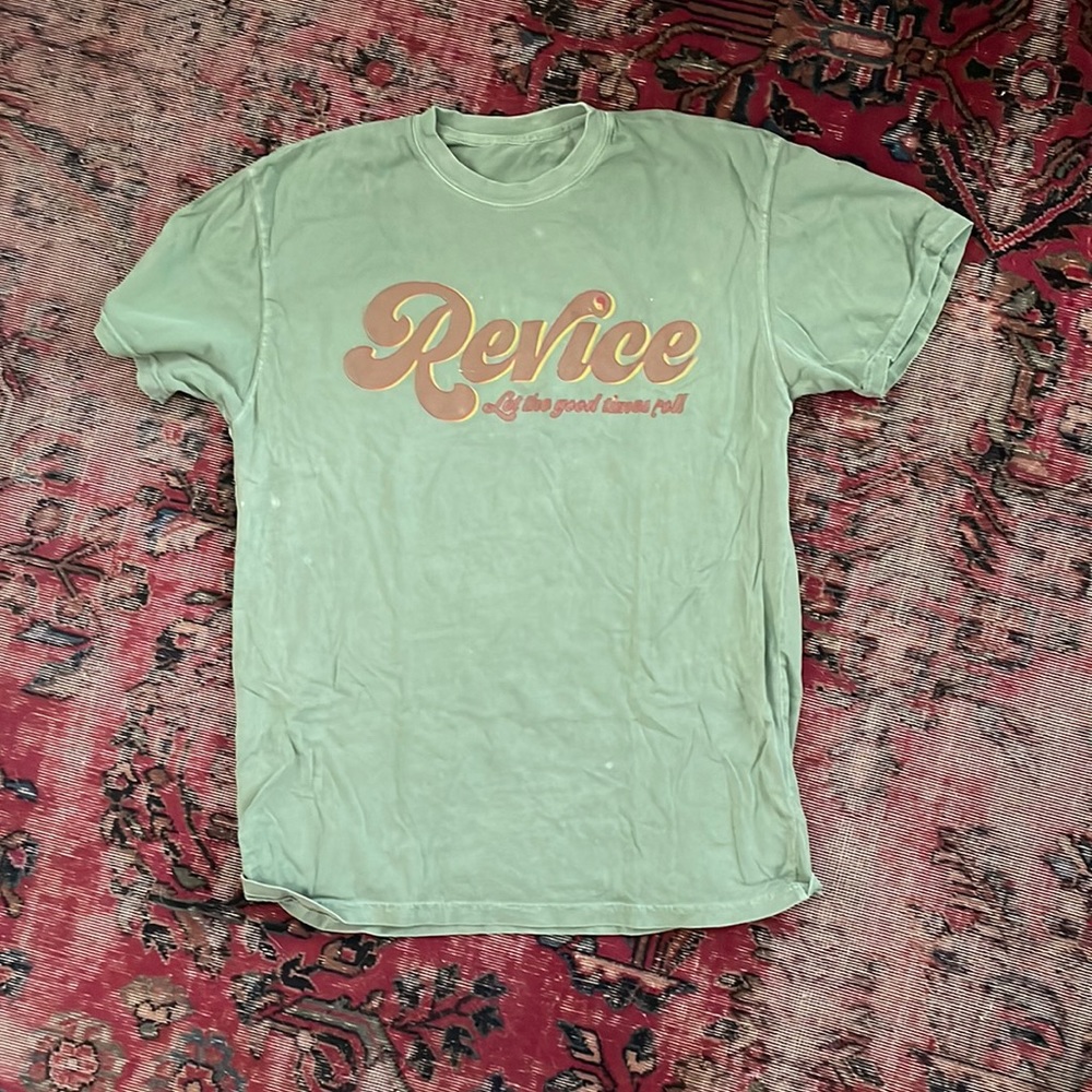 Revice denim t shirt “let the good times roll”
